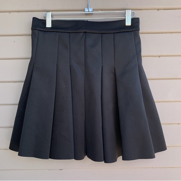 ALEXANDER WANG Black Neoprene Box Pleated Short Length Mini Skirt Small - Picture 11 of 15